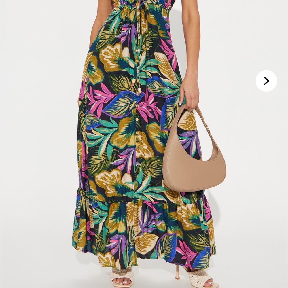 Tropical Floral Button-Up Dress - Picture 4 of 4